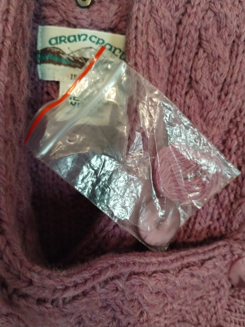 Cozy Cable Knit Button-Shoulder Sweater - Mauve Pink - Picture 4 of 8
